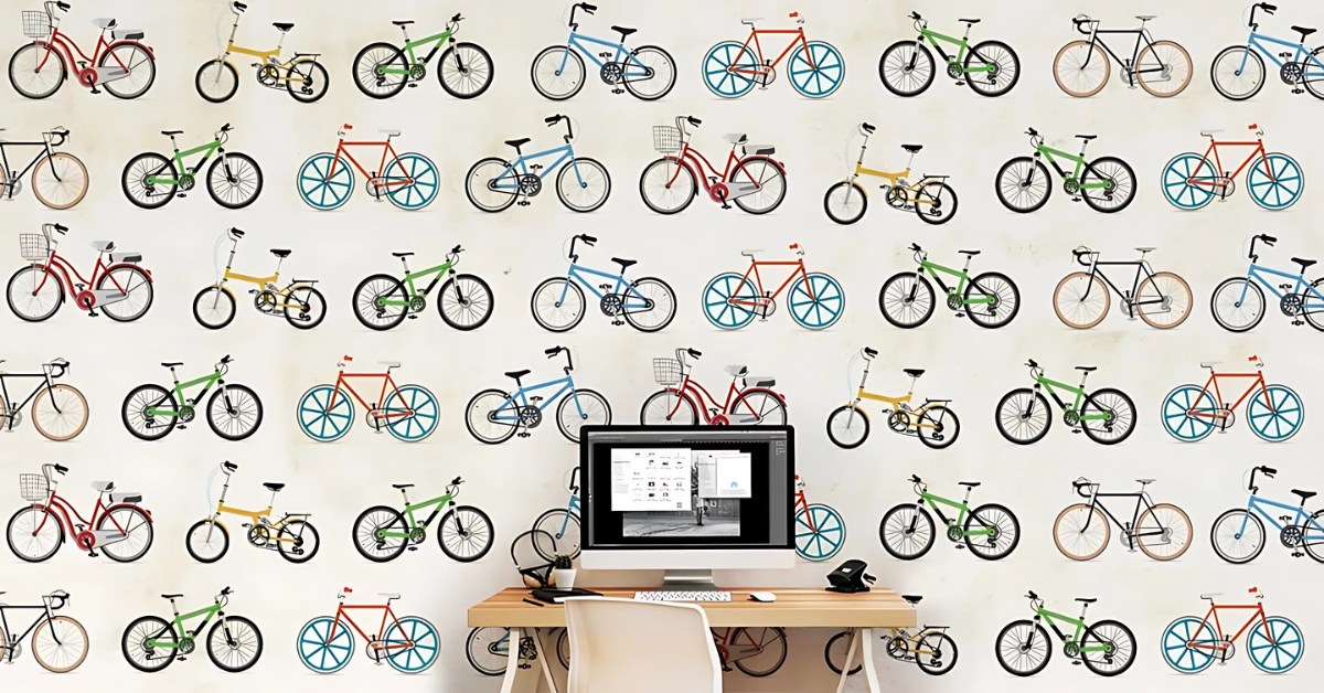 bicyle wallpaper for room