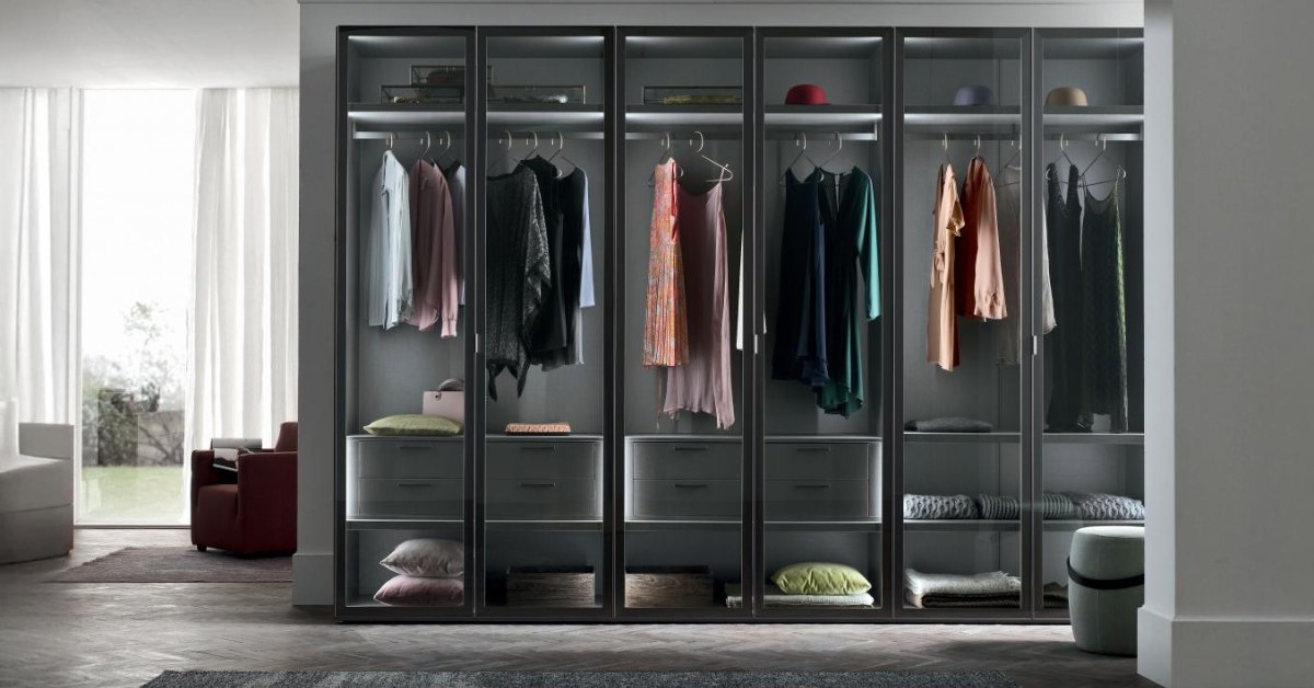 Modern glass wardrobe