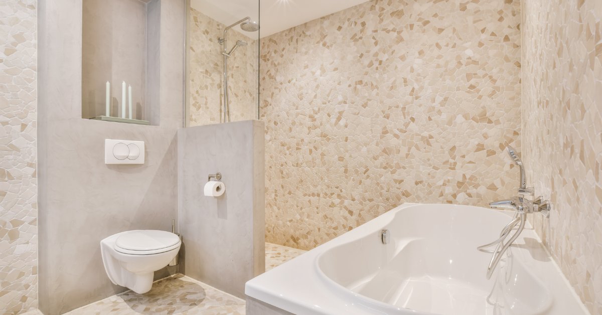Shower floor mosaic tiles