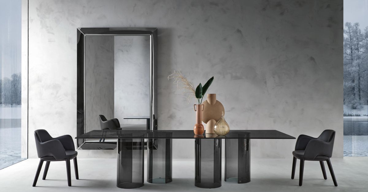 glass rectangle dining table