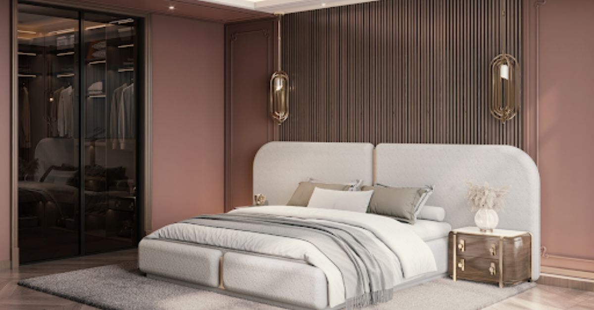 luxury minimalist bedroom interior