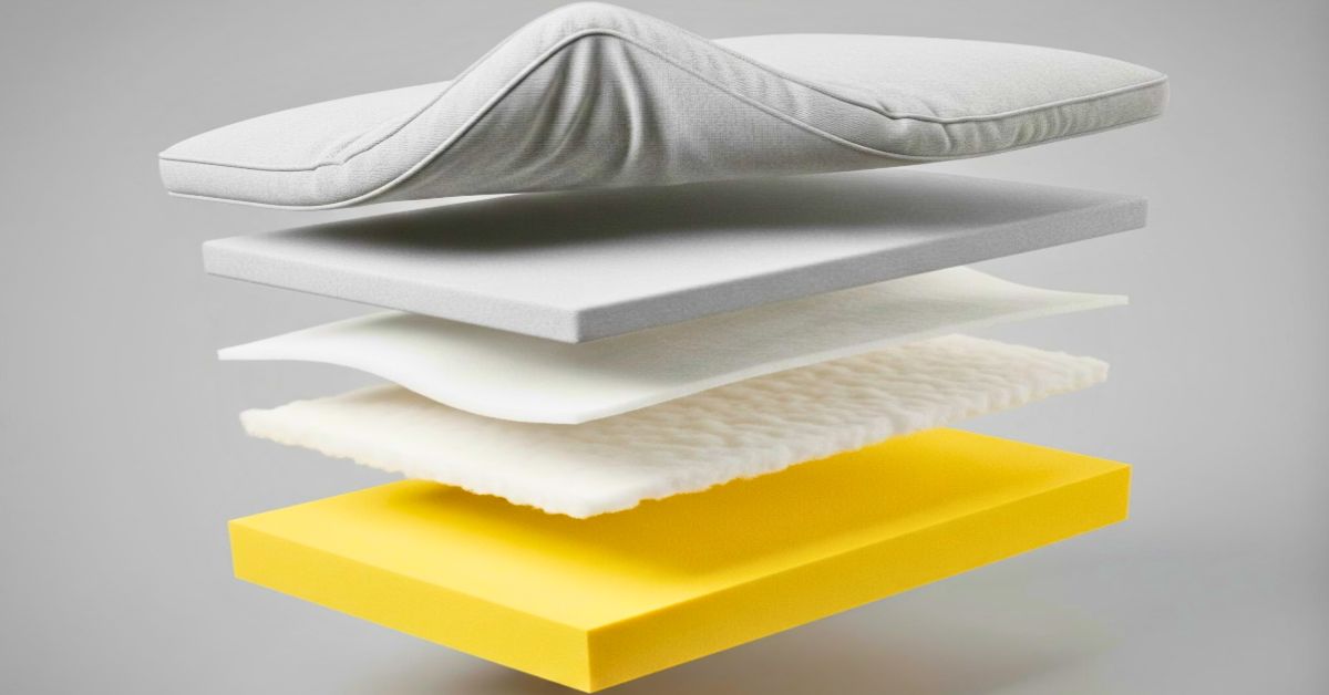 cushion stack (foam, wrap, cover)