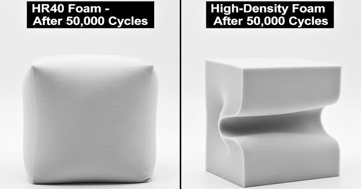 Foam density comparison after 50k cycles