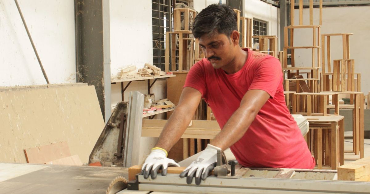 Hotel furniture manufacturing facility in India showing multi-category production