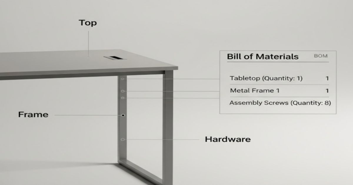 Bill of Materials for Furniture with Example