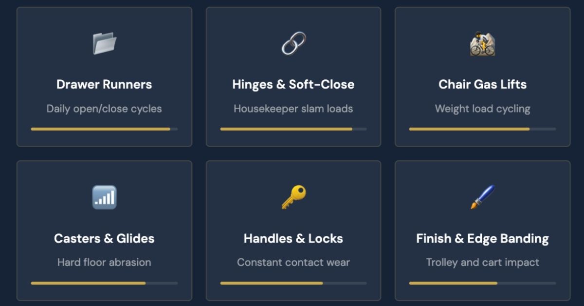 hotel maintenance spares for furniture