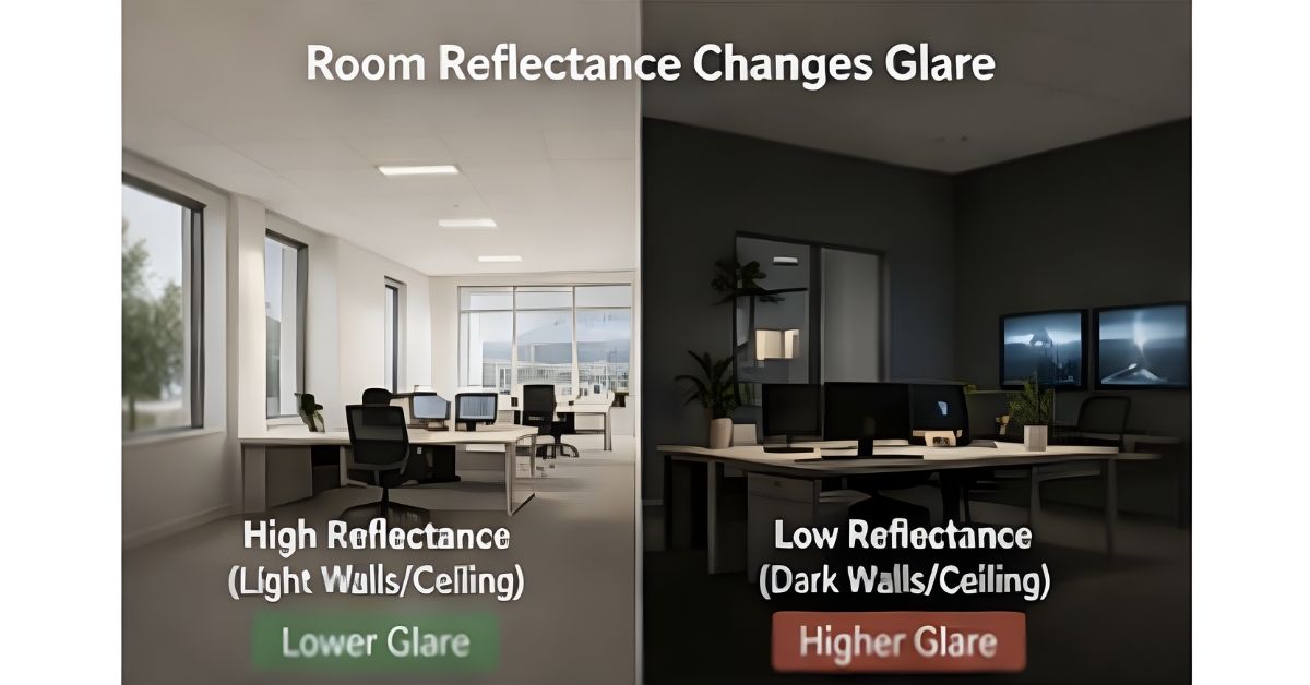 Room reflectance affects UGR