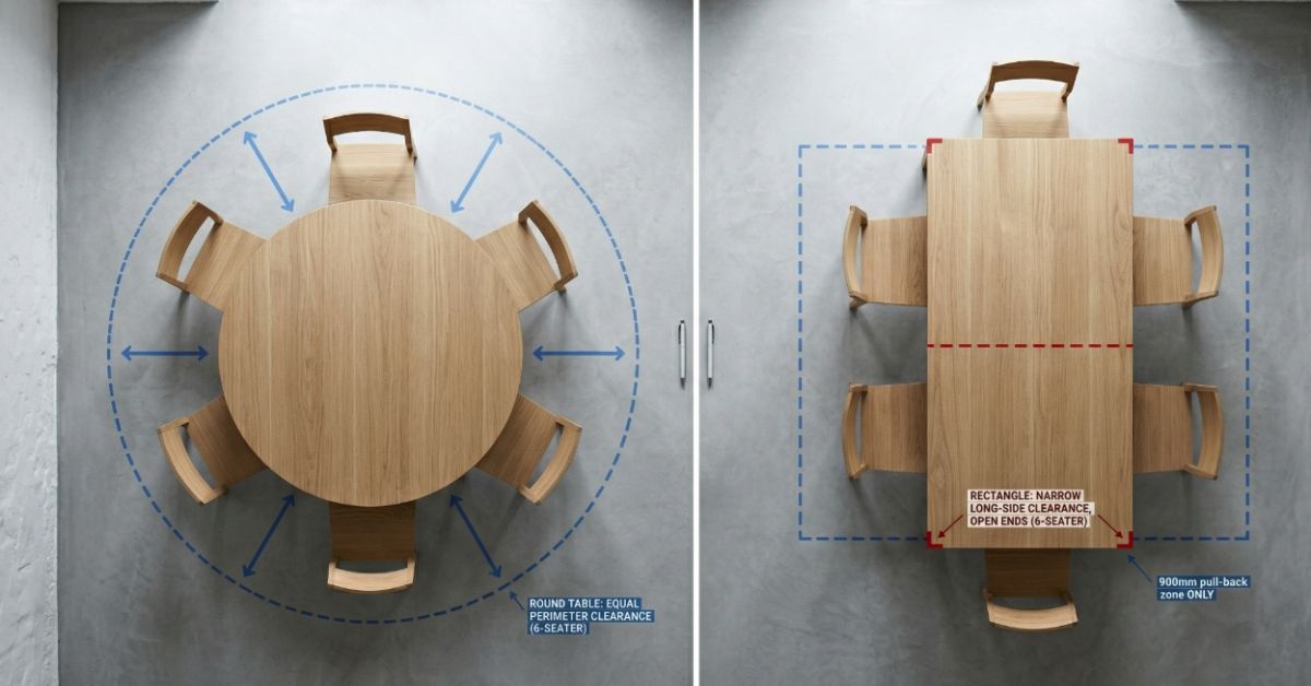 Round Table vs Rectangle Dining table