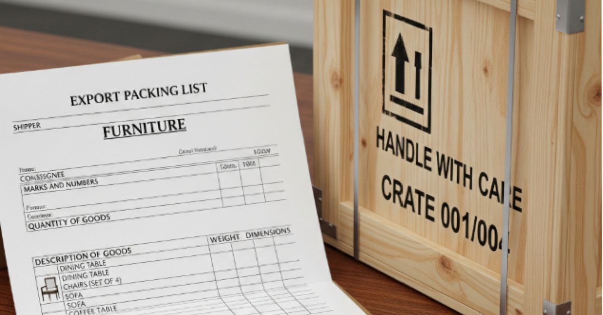 Furniture Export Packing Lists