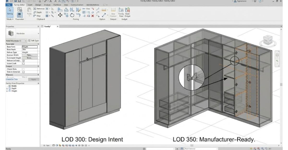 Hotel Casegoods LOD 300 vs LOD 350