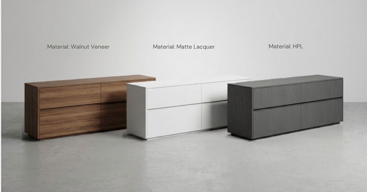 Material Finish Parameters HPL, Veneer, Lacquer