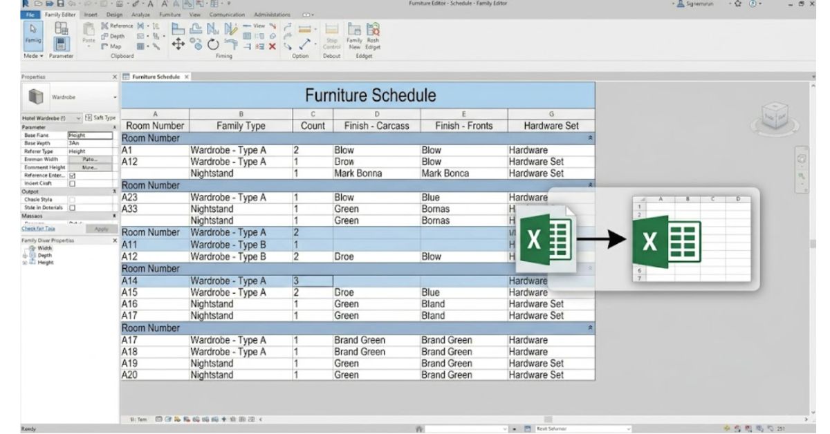 Revit Casegood Schedule for Procurement