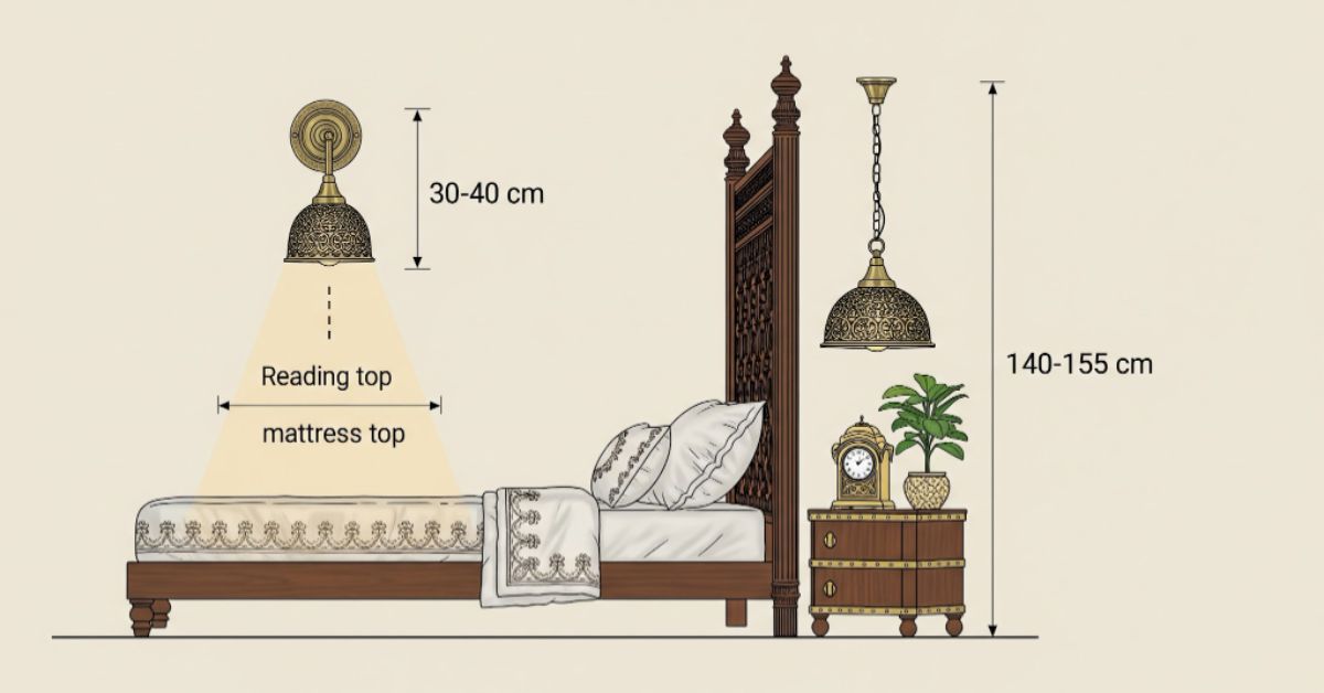 bedside table height bedroom