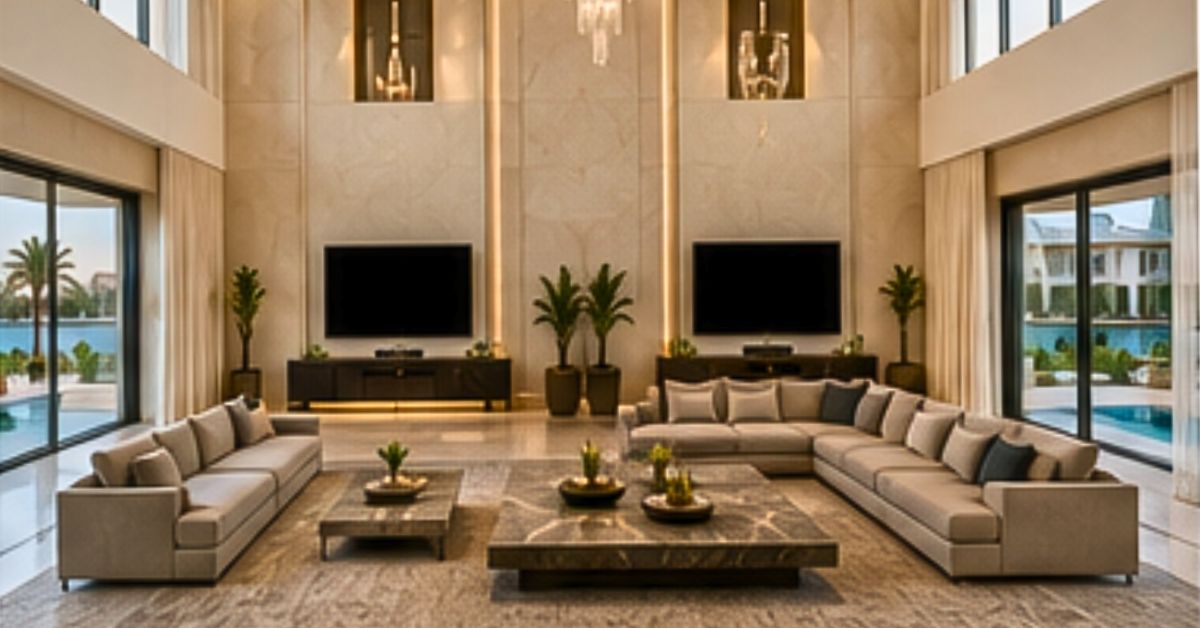 6 bedroom villa furniture sizing guide Dubai