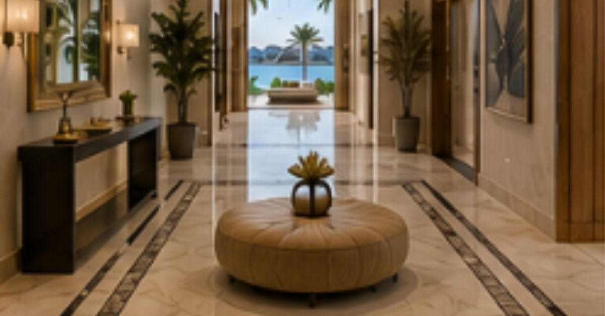 villa foyer entrance furniture sizing Dubai