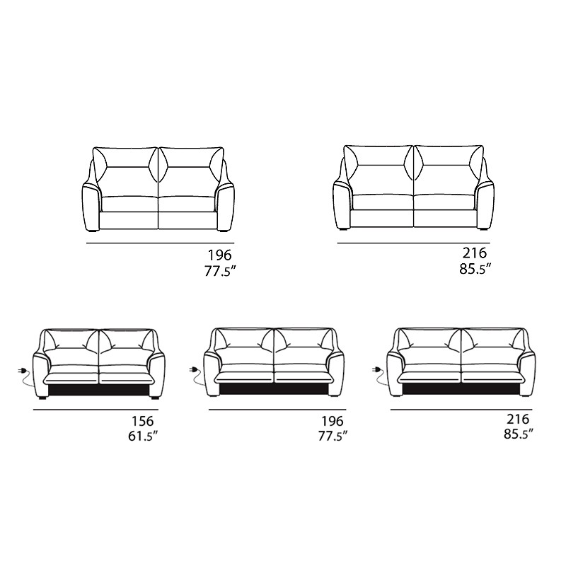Hugger Recliner Sofa  - Gorini 