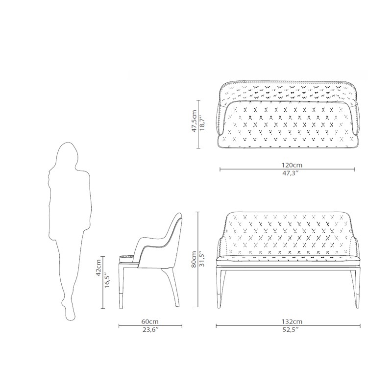 Charla Two Seater Sofa  - Luxxu 