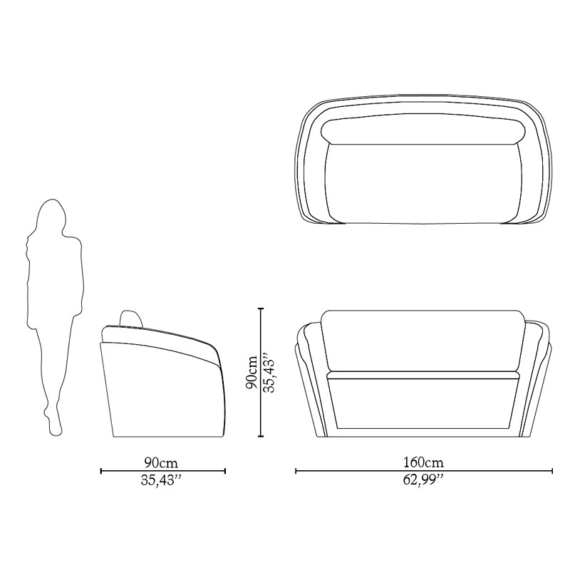 Opera Two Seater Sofa  - Luxxu 