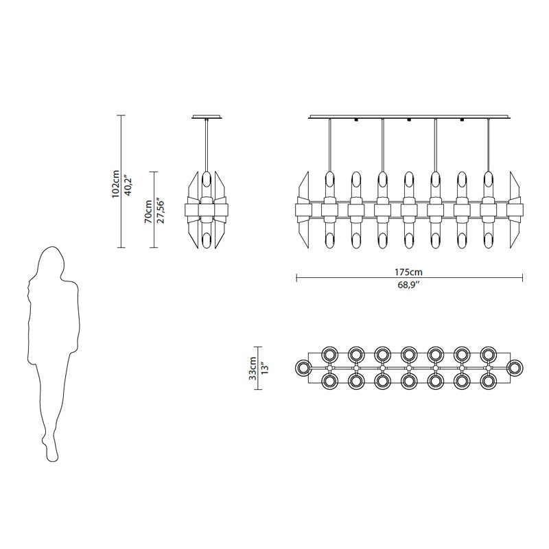 Tycho Rectangular Chandelier  - Luxxu 
