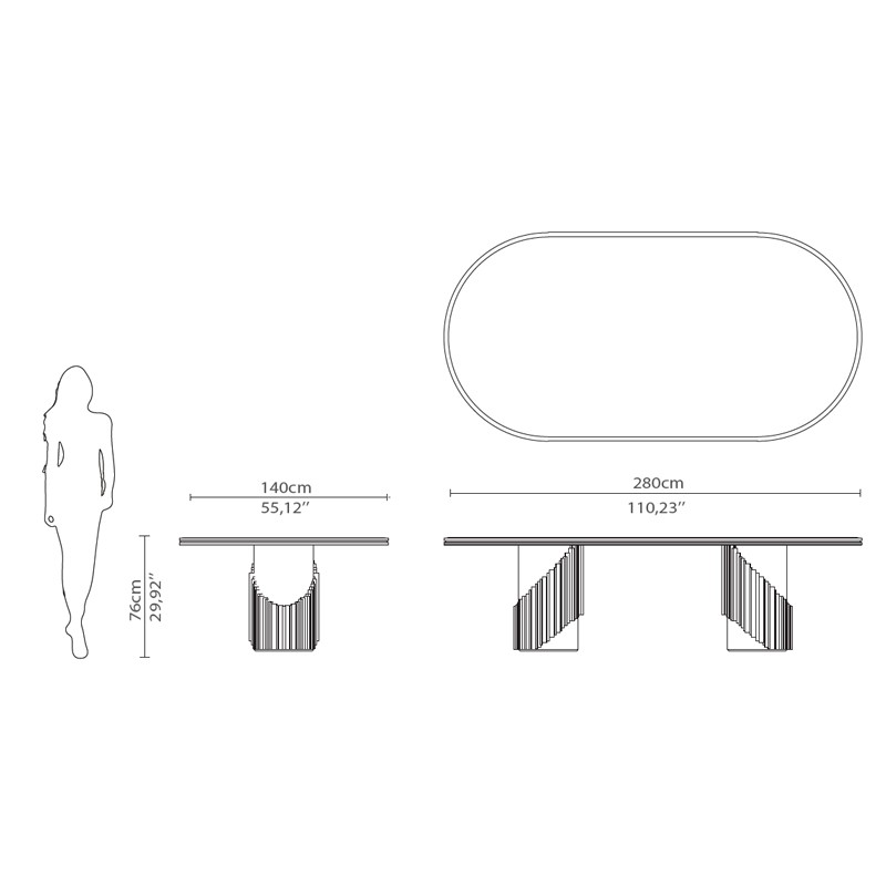 Littus Oval Dining Table  - Luxxu 