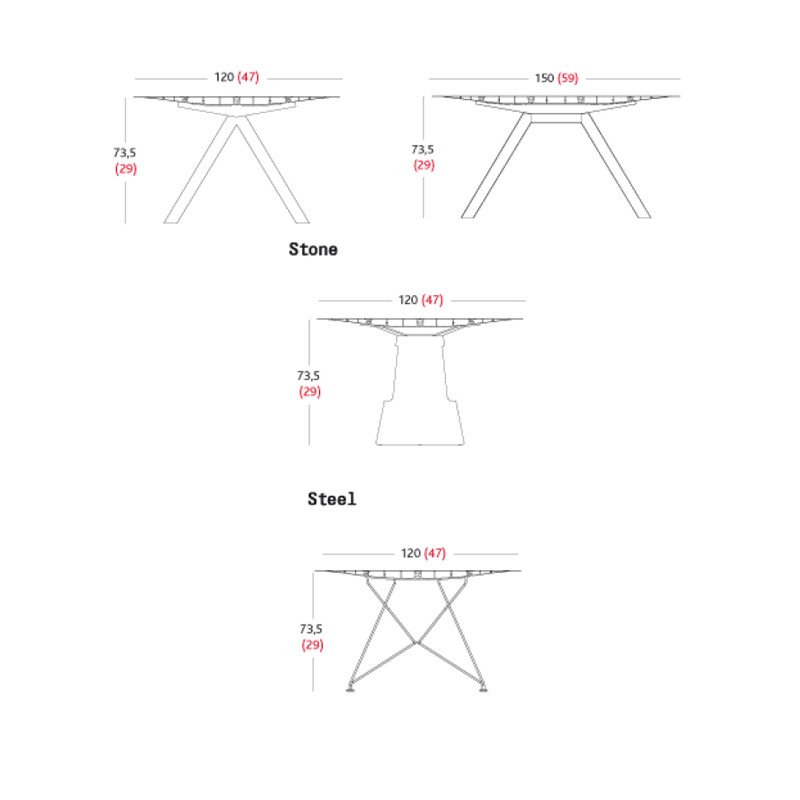 TABLE B - STONE  - Barcelona Design 