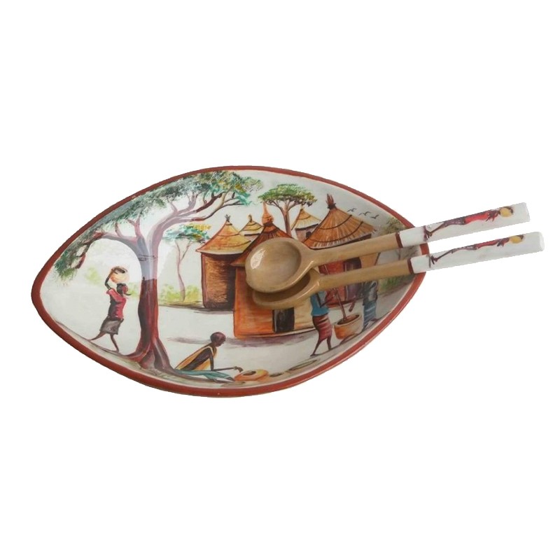 Hand Carved African Village Scene House of Avana