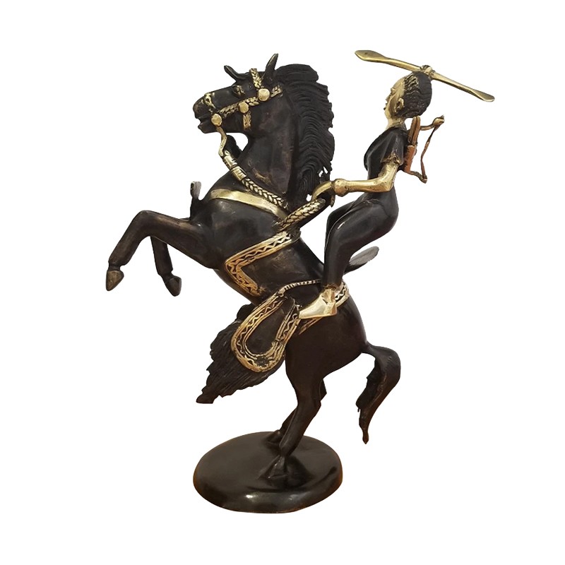 West African Hand Cast Horse With A Rider House of Avana