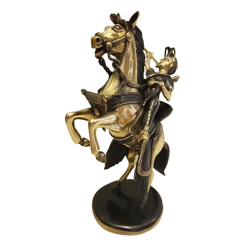 West African Hand Cast Horse With A Rider  - House of Avana 