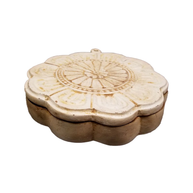 African  Hand carved  Condiment Holder with Oriental Floral Distress House of Avana