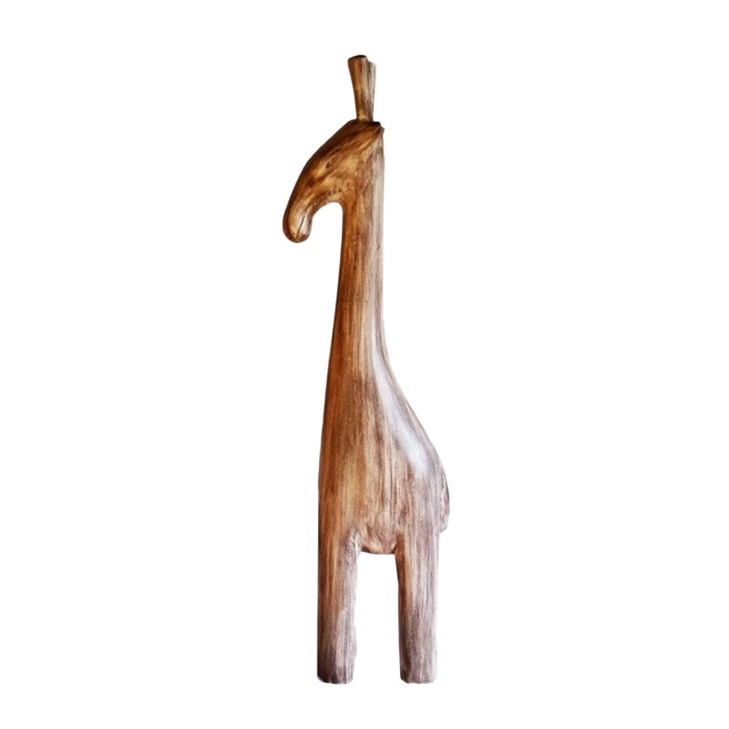 West African Hand Carved Distress Baby Giraffe House of Avana
