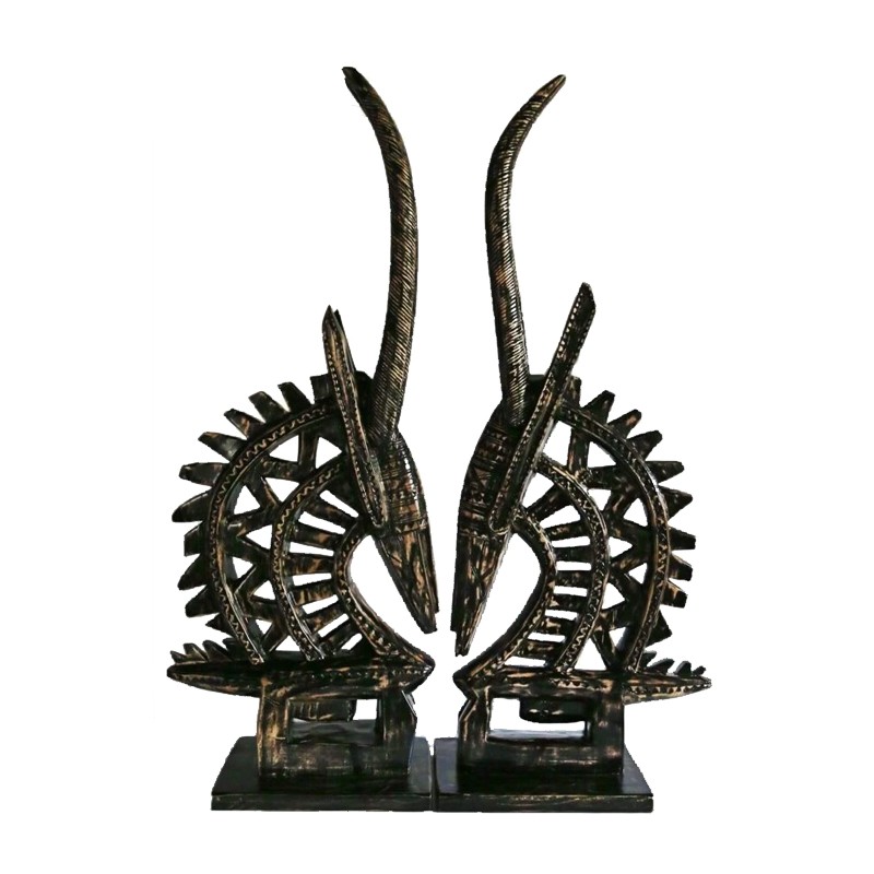 West African Hand Carved Gazelle Chiuwara House of Avana