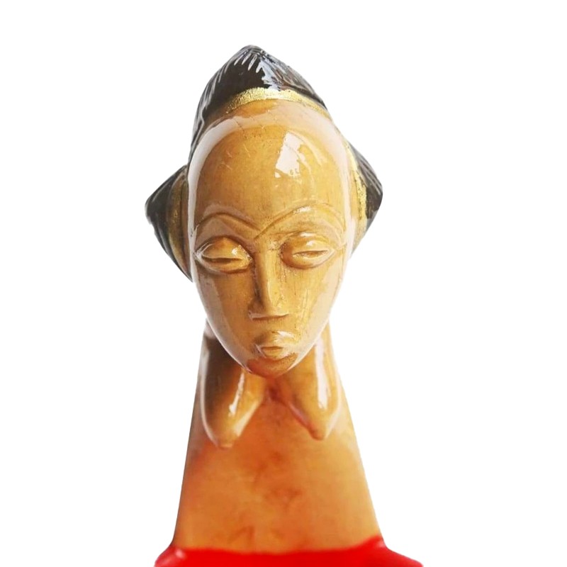 West AfricanHand Carved Revived Lady Baule  - House of Avana 