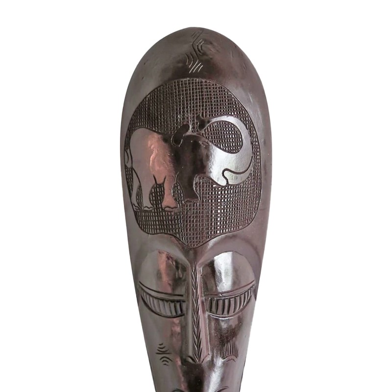 West African Hand Carved Oval Head Elephant  - House of Avana 