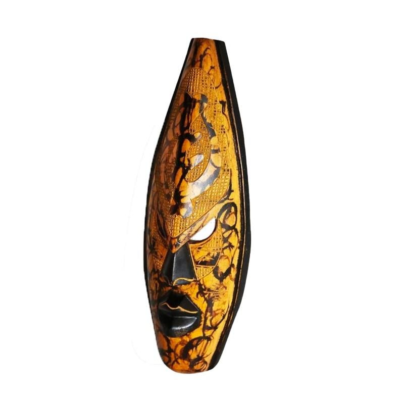 West African Hand Carved Large Shaded Akan Mask House of Avana