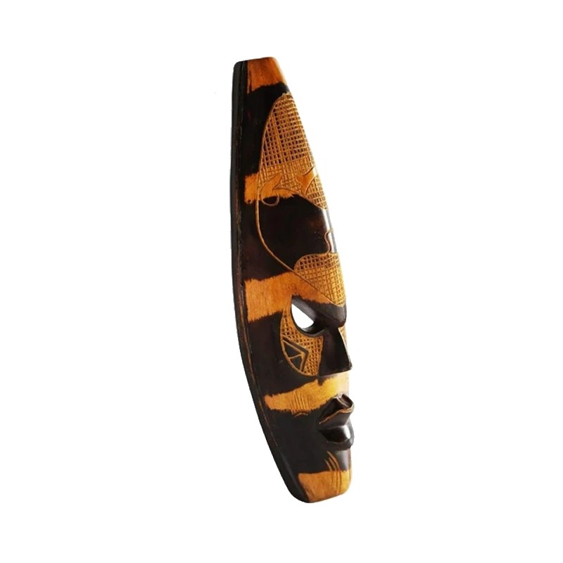 West African Hand Carved Large Striped Elephant  - House of Avana 