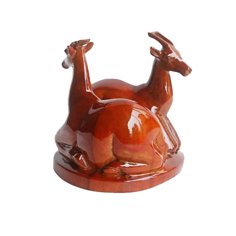 West African Hand Carved Wildlife Love Of Antelopes House of Avana