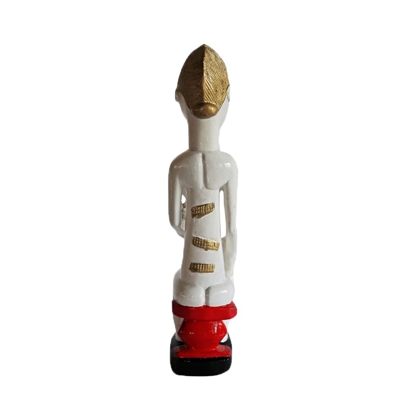 West African  Hand Carved Revived Balue Tribal Maternity Statue of a Mother nursing a Baby  - House of Avana 