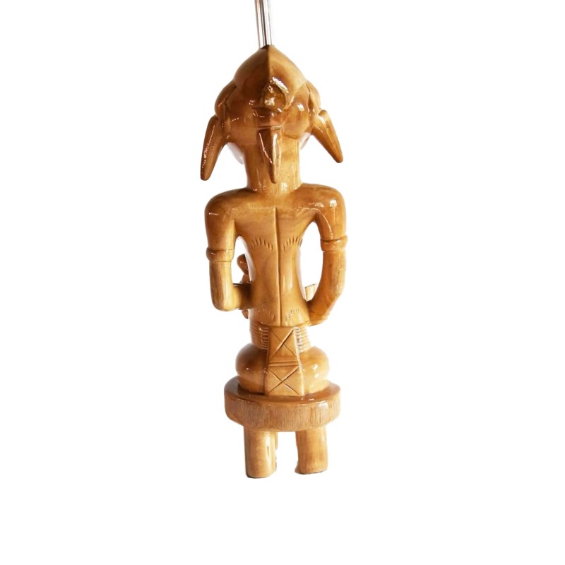 Revived West African Senufo Maternity Seated Mother Statue with a baby  - House of Avana 