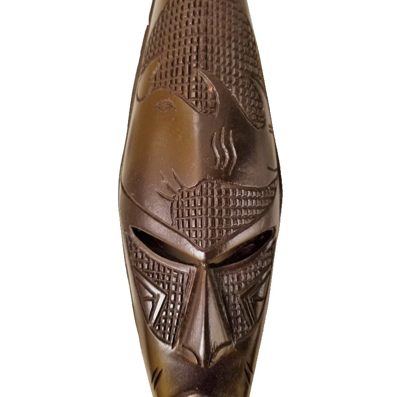 African Medium Dark Ghanian With Etched Rhino On Forehead  - House of Avana 