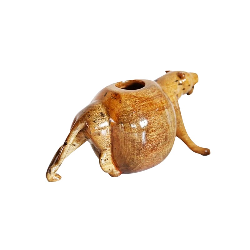 African Rustic Hand Carved Pregnant Panther  - House of Avana 