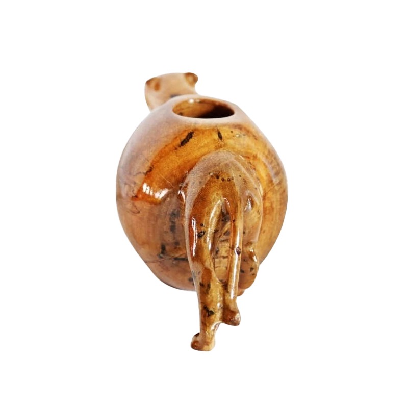 African Rustic Hand Carved Pregnant Panther  - House of Avana 