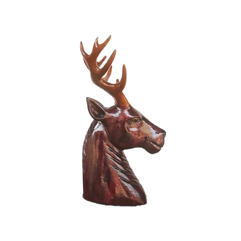 West African Hand Carved  Wildlife Shaded Antelope Bust House of Avana