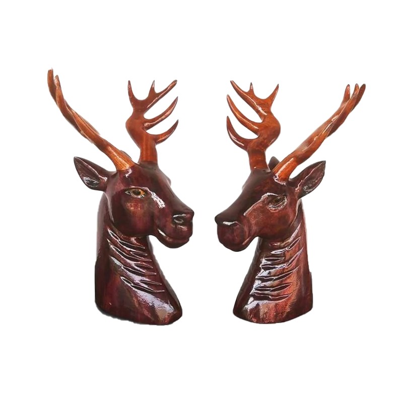 West African Hand Carved  Wildlife Shaded Antelope Bust  - House of Avana 