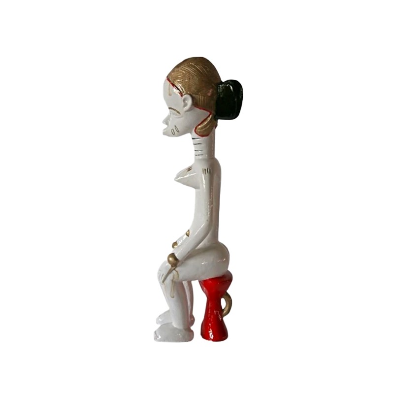 West African Hand Carved Kulango Tribal Statue of a Lady House of Avana