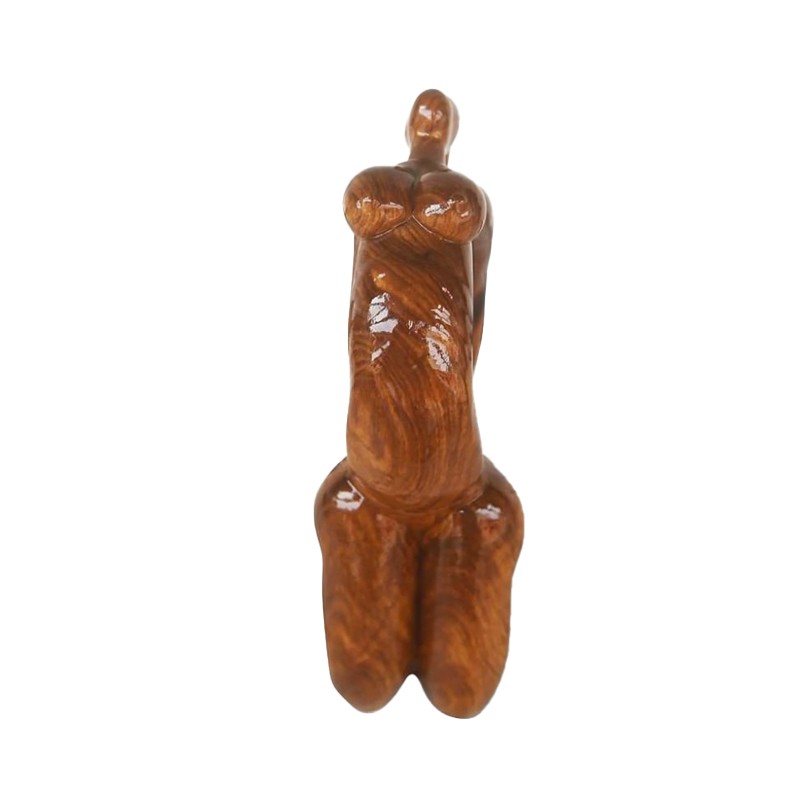 An African Hand Carved Stretching Woman House of Avana