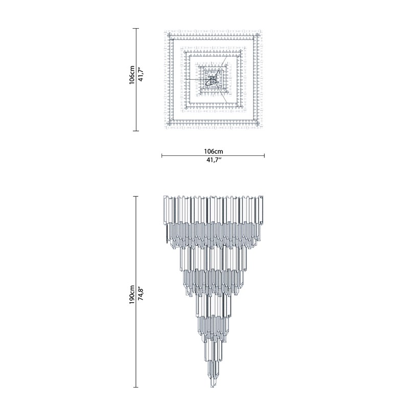 Empire Square Chandelier  - Luxxu 