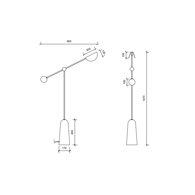 BALANCE FLOOR LAMP  - Square In Circle 