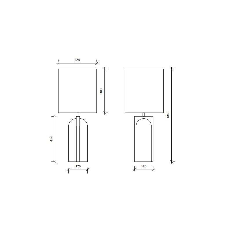 BOOK ENDS TABLE LAMP  - Square In Circle 