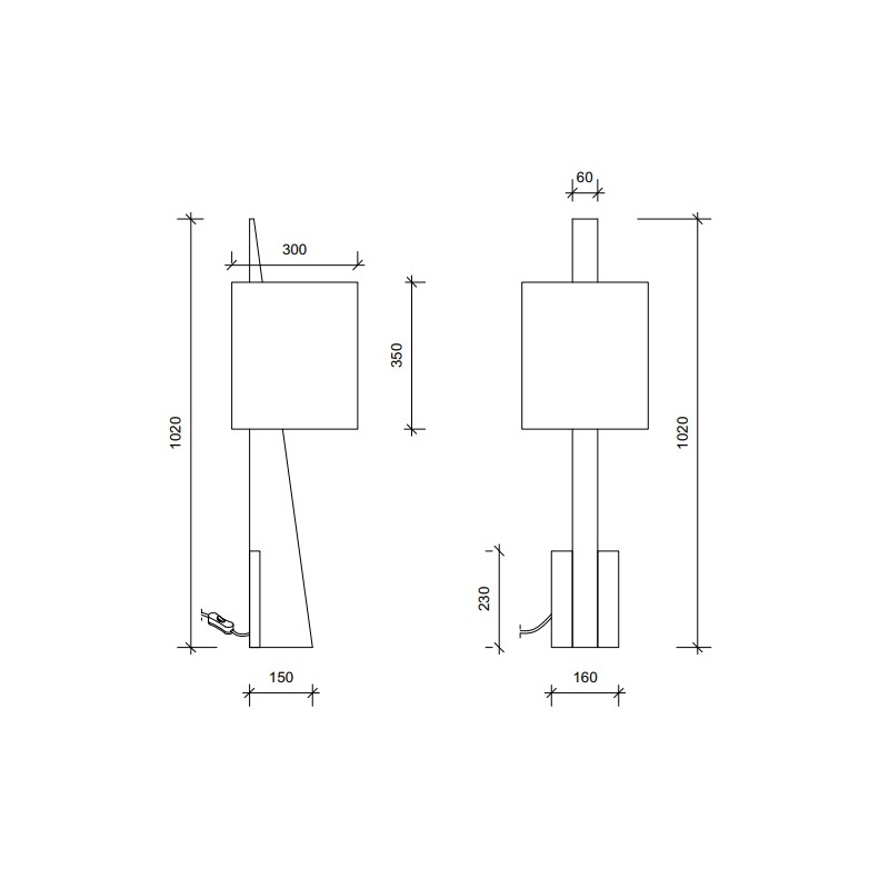 CUT TRIANGLE I TABLE LAMP  - Square In Circle 