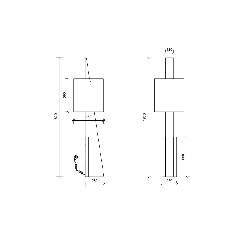 CUT TRIANGLE II FLOOR LAMP  - Square In Circle 